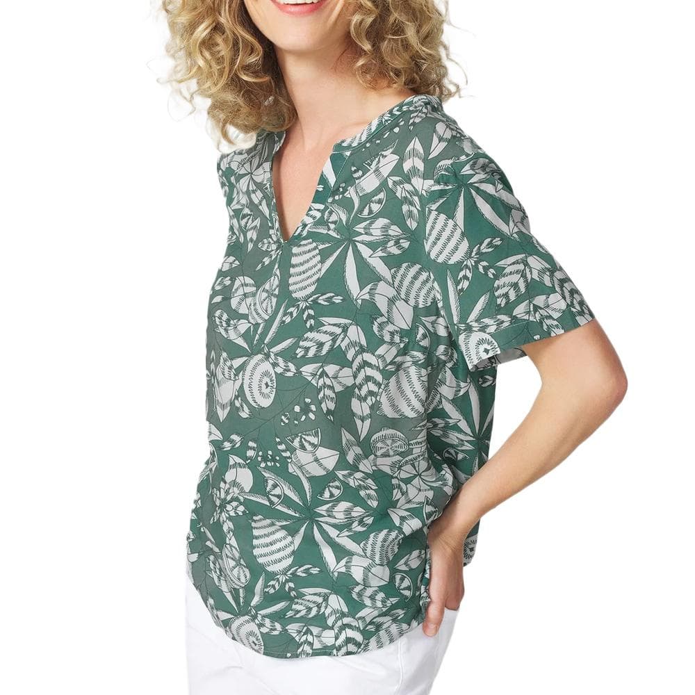 Blouse Vert à Fleurs Femme TBS JANIEMIS 1