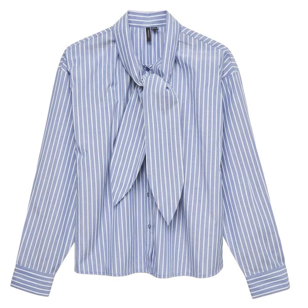 Chemise Blanche/Bleu Femme Vero Moda Milena 1