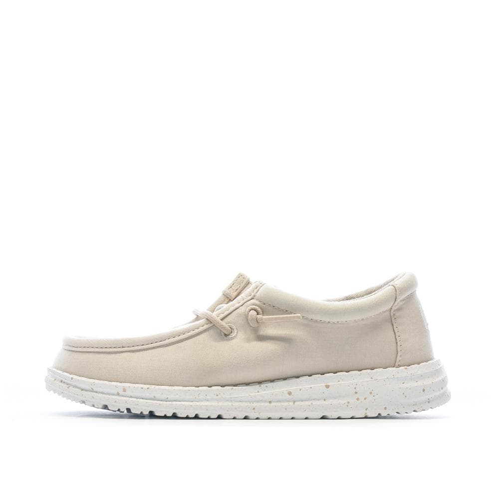 Chaussures Beige Fille Hey Dude Wally Youth Slub Canvas 1