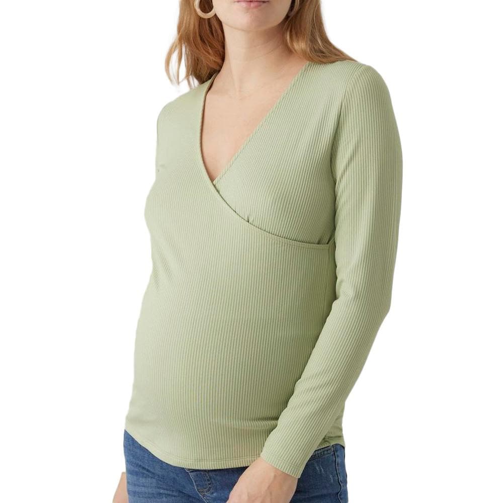 T-Shirt de Grossesse Vert Femme Vero Moda Marternity Fake 1