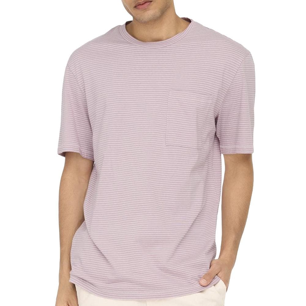 T-shirt Mauve/Blanc Homme Only & Sons Onsbale 1