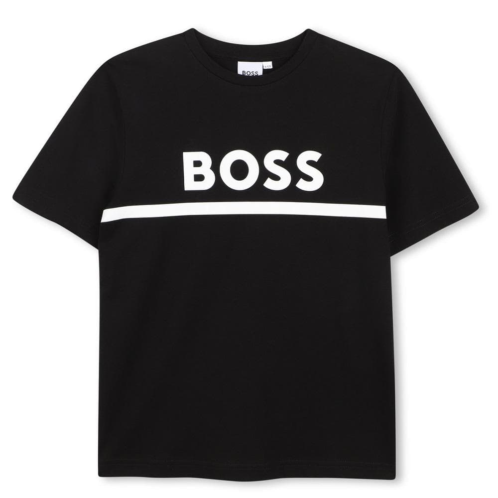 T-Shirt Noir Garçon Hugo BossJ52701 1
