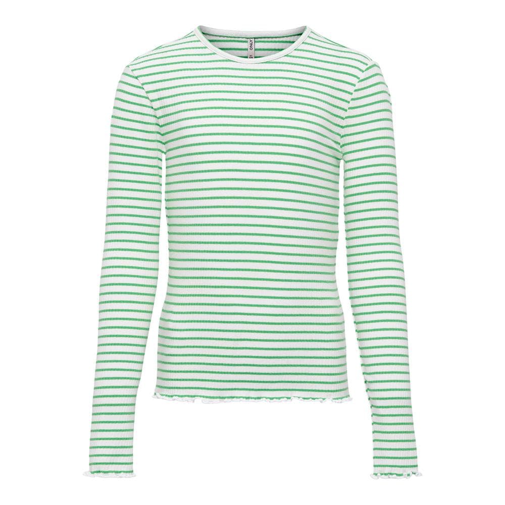 T-Shirt Manches Longues Blanc/Vert Fille Kids ONLY Koggila 1
