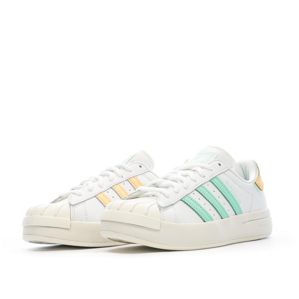Baskets Blanche/Verte Femme Adidas Superstar Ayoon 6