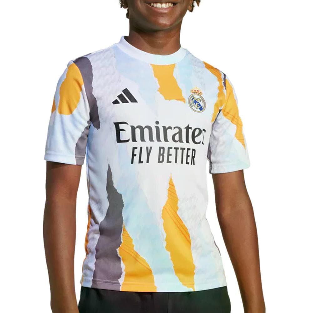 Real Madrid Maillot de football Blanc/Jaune/Bleu Garçon Adidas 24/25 1