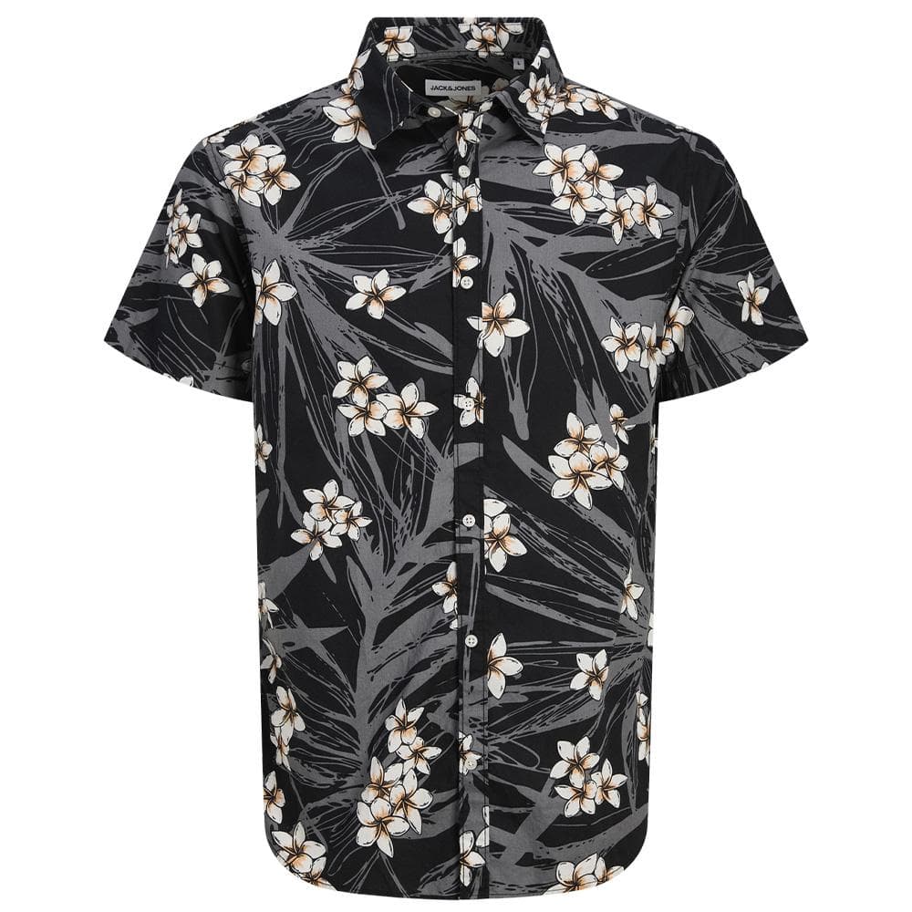 Chemise Noire/Blanc/Orange Homme Jack & Jones Hawaii 3