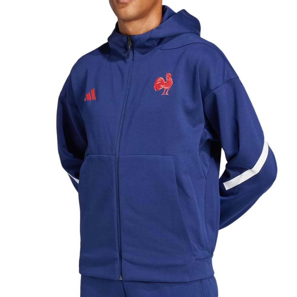 Equipe de France Rugby Veste Bleu Foncé Homme Adidas Trvl 1