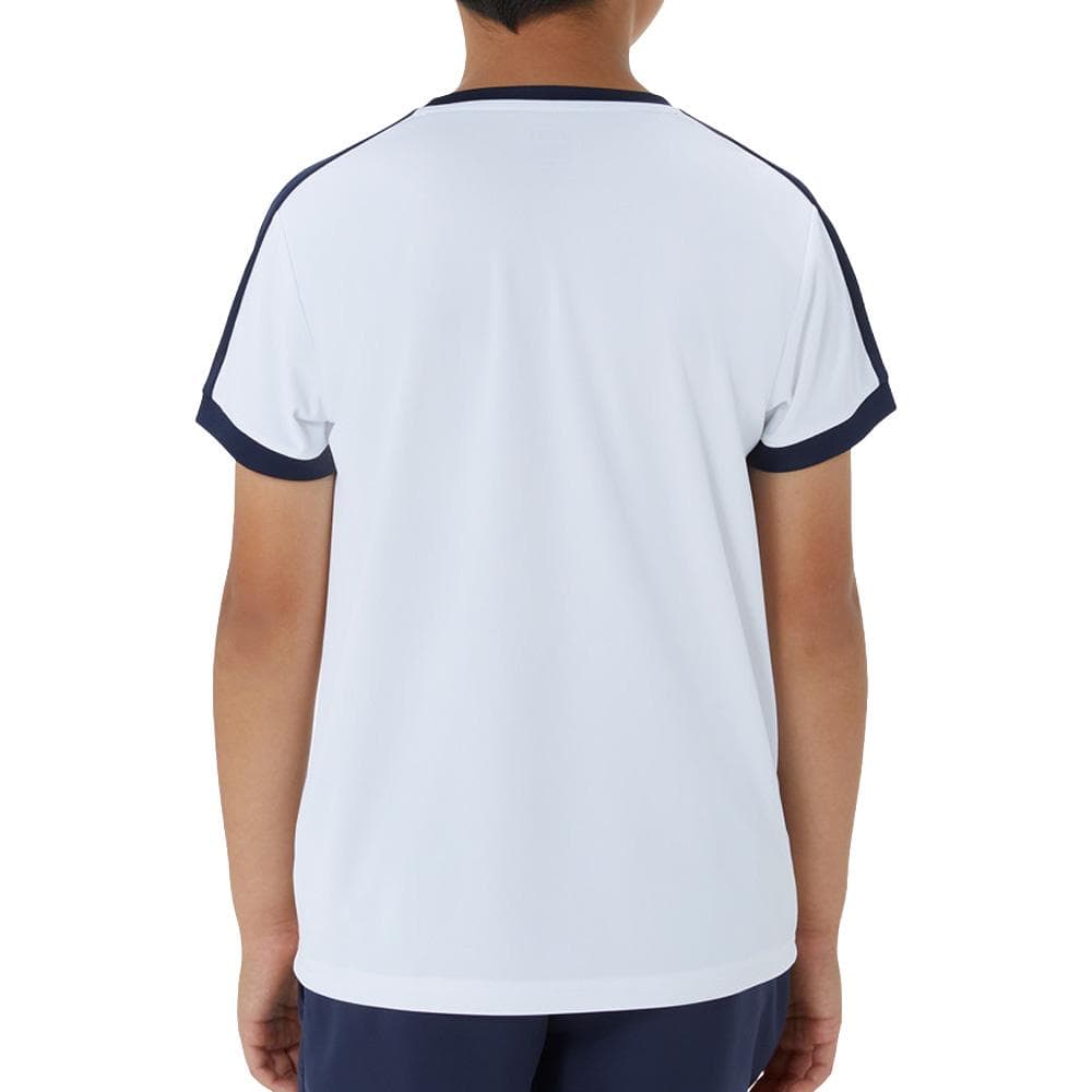 T-Shirt Blanc/Marine Garçon Asics 2044A044 2
