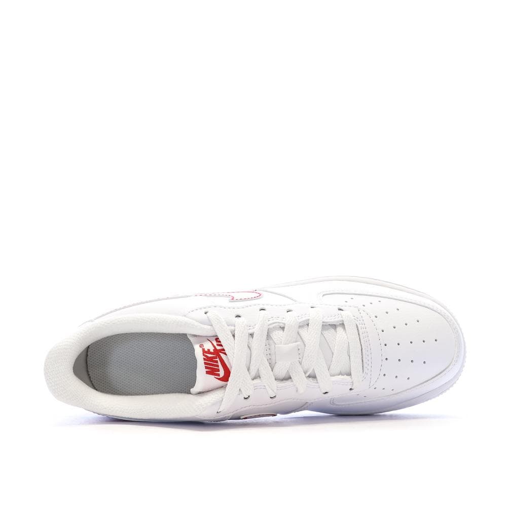 Baskets Blanche/Rouges Garçon Nike Air Force 1 4