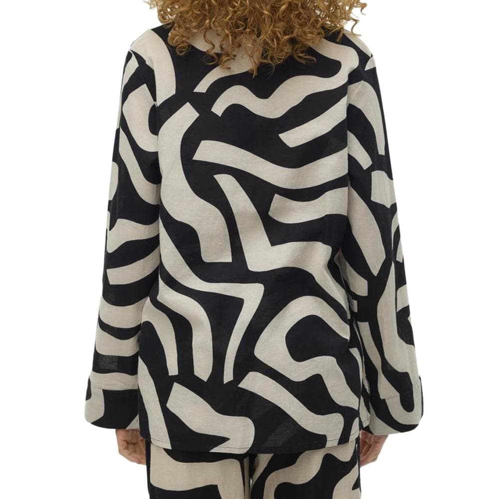 Chemise Noire/Beige Femme Vero Moda Magnete 2