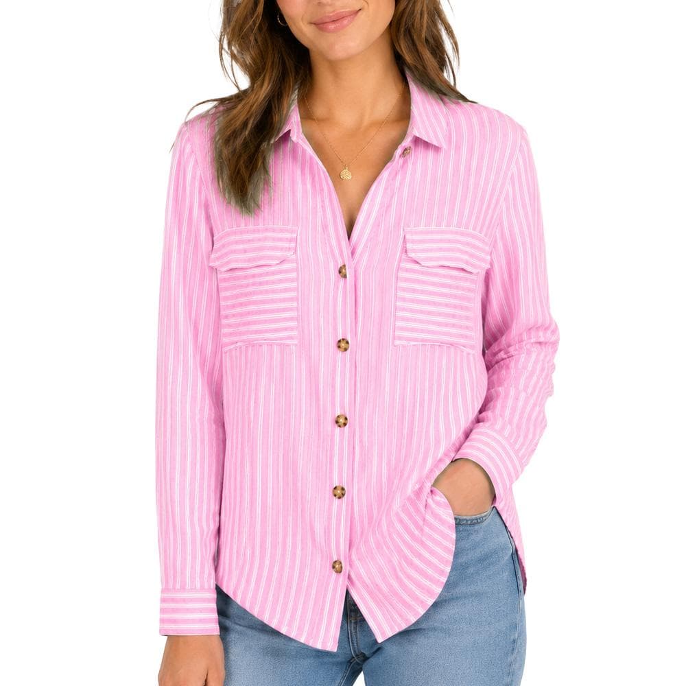 Chemise Rose/Blanc Femme Vero Moda Bumpy 1