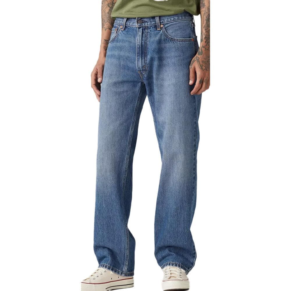 Jean 555 Bleu Délavé Homme Levi's Relaxed Straight Med Indig 1