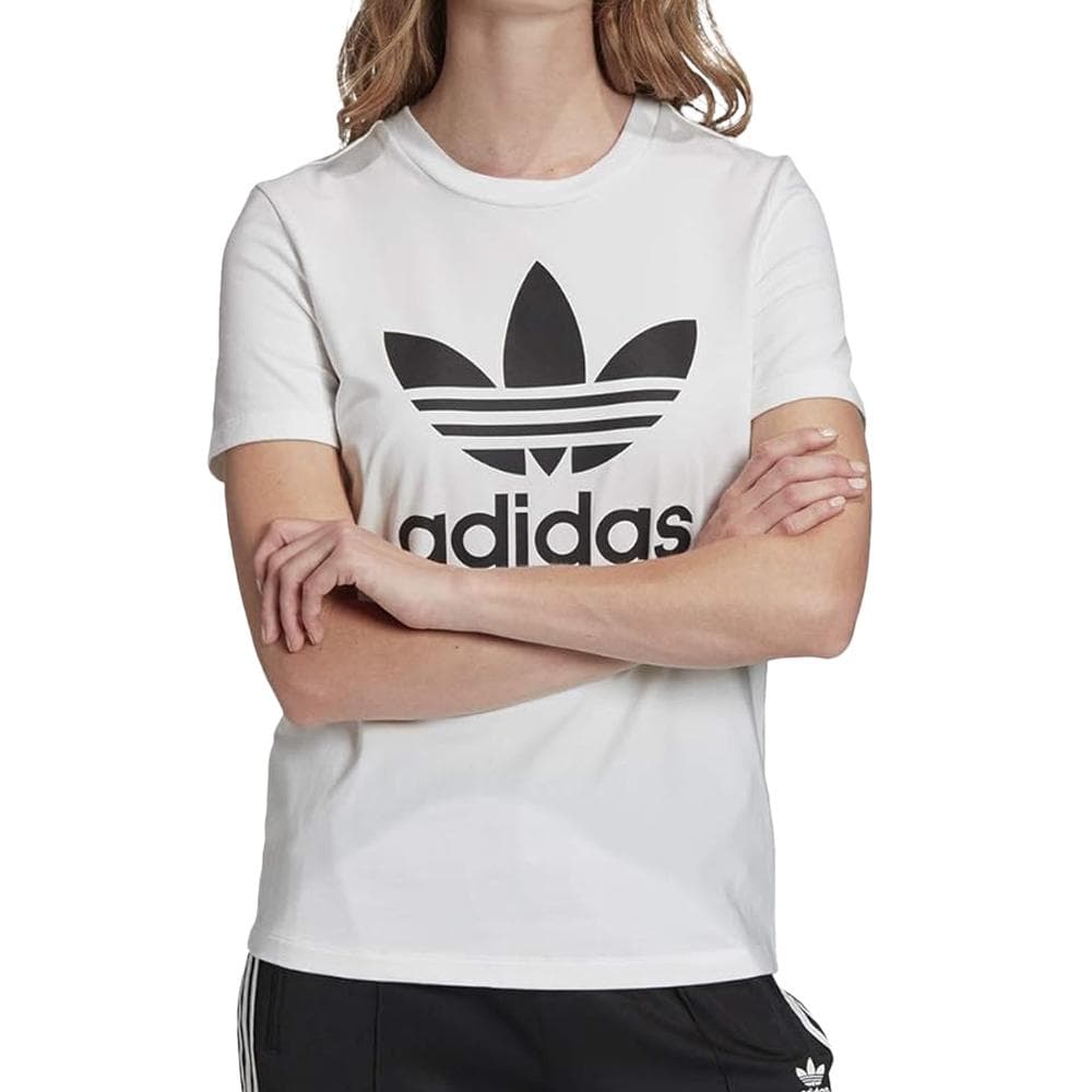 T-shirt Blanc Femme Adidas Trefoil34 1