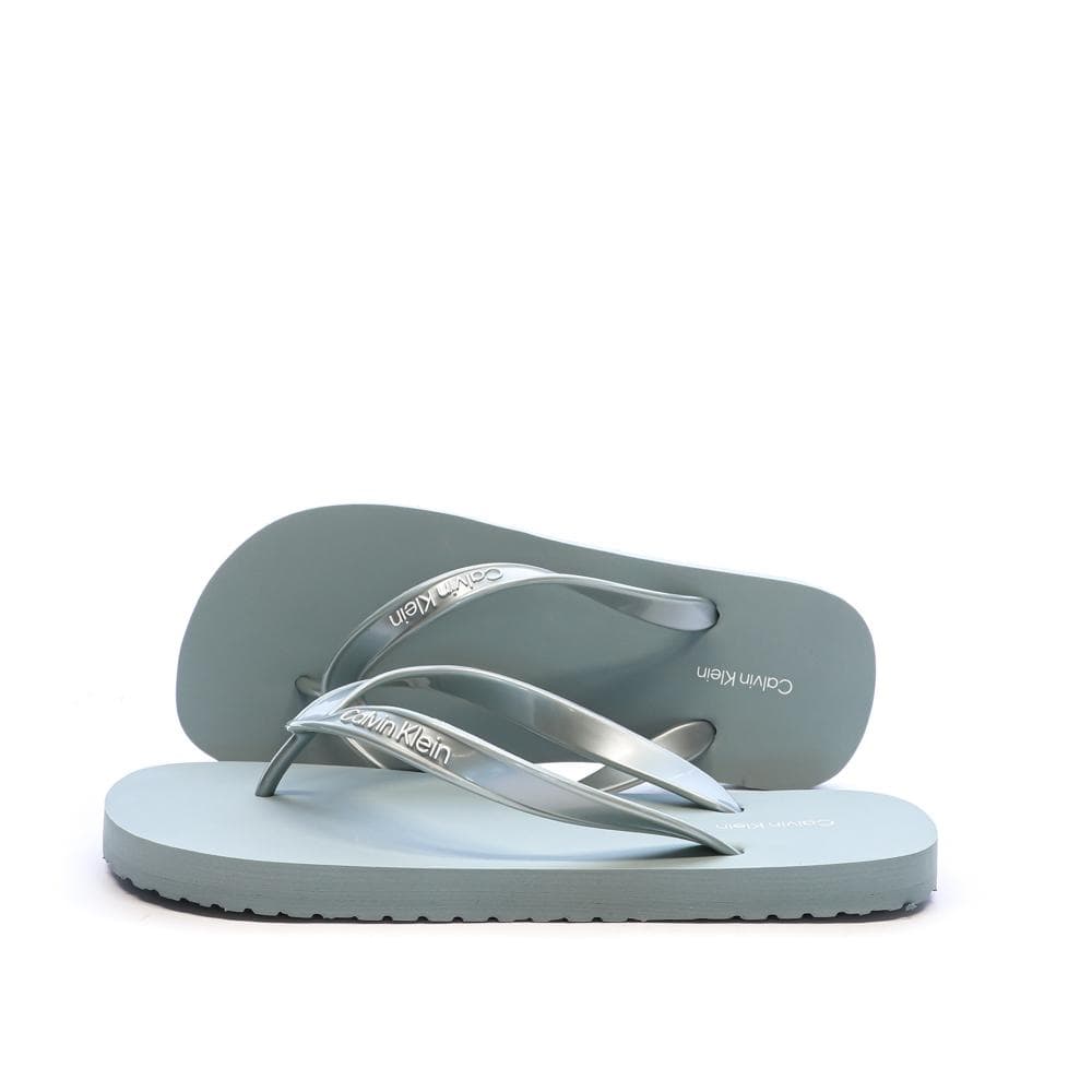 Tongs Bleu Femme Calvin Klein Jeans Flip Flop Tpu Metall 1
