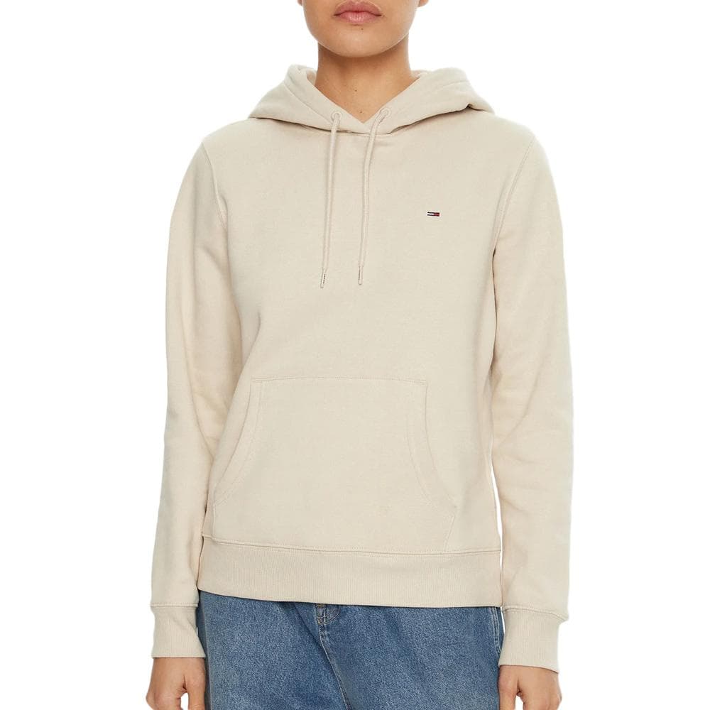 Sweat à Capuche Écru Femme Tommy Hilfiger Flag 1
