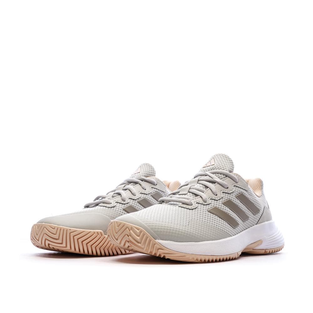 Baskets Grises/Roses Femme Adidas Gamecourt 2 6