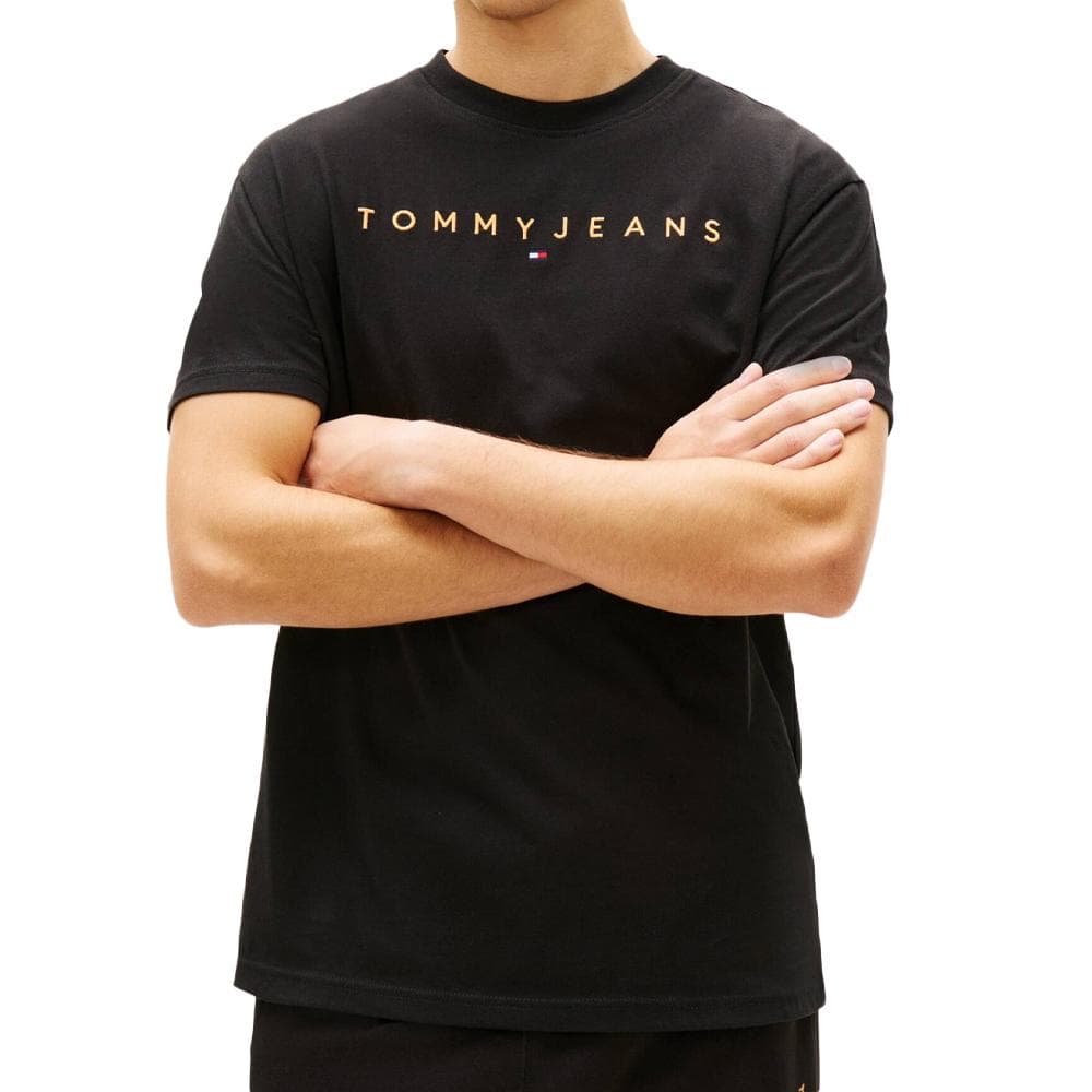 T-Shirt Noir Homme Tommy Hilfiger Reg Linearss 1