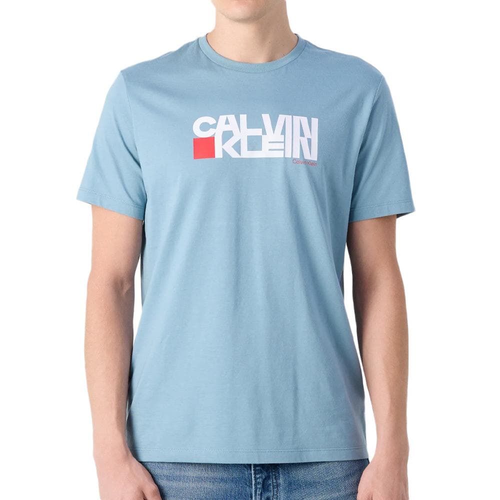 T-Shirt Bleu/Blanc Homme Calvin Klein Jeans LV04RD814G 1