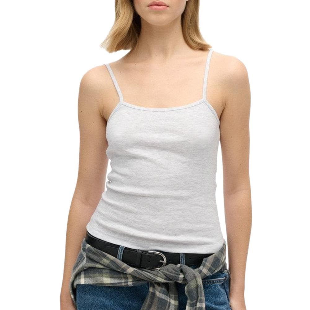 Débardeur Gris Femme Superdry Fine 1