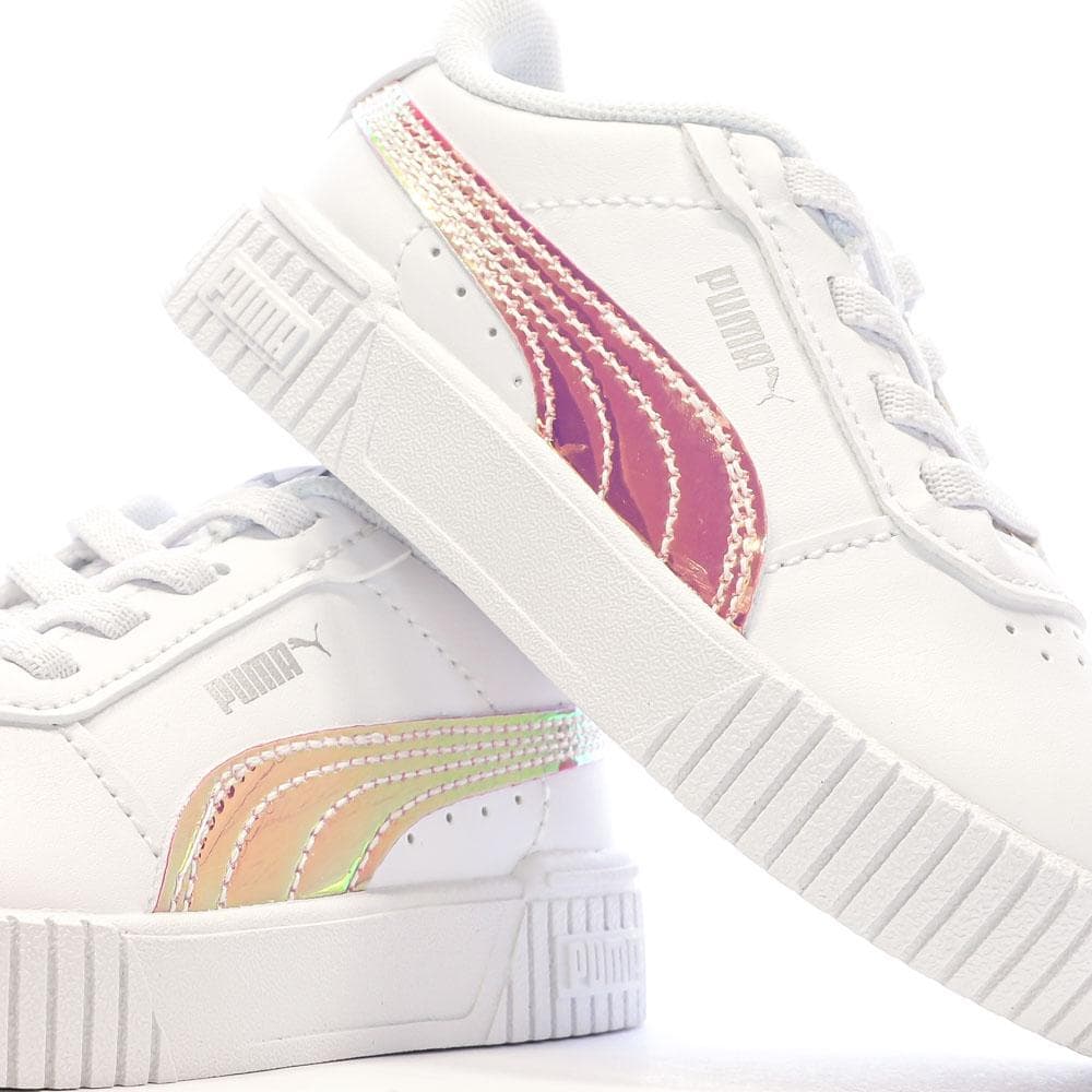 Baskets Blanches/Roses Fille Puma Carina 2.0 7