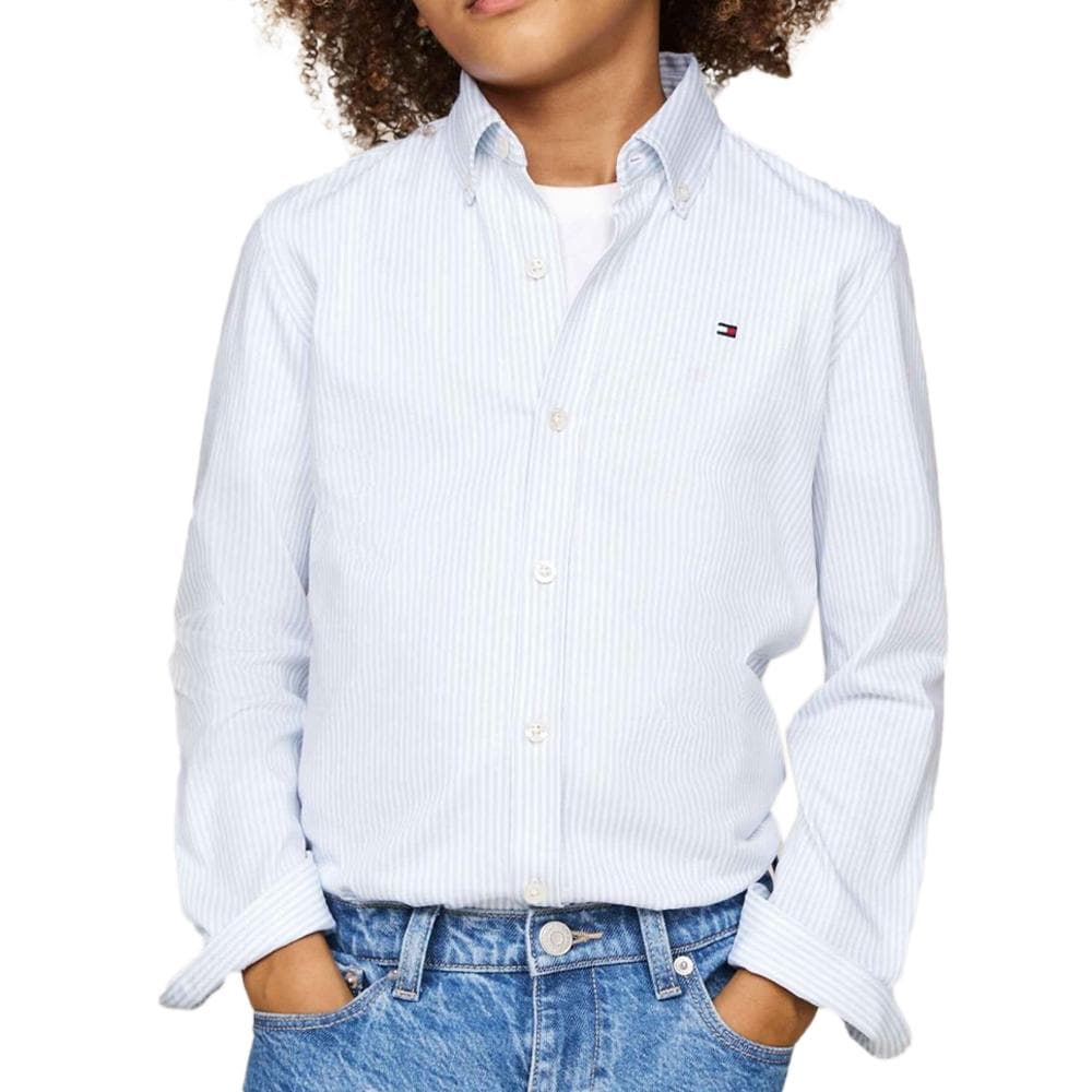 Chemise Blanche/Bleu Garçon Tommy Hilfiger Allover 1