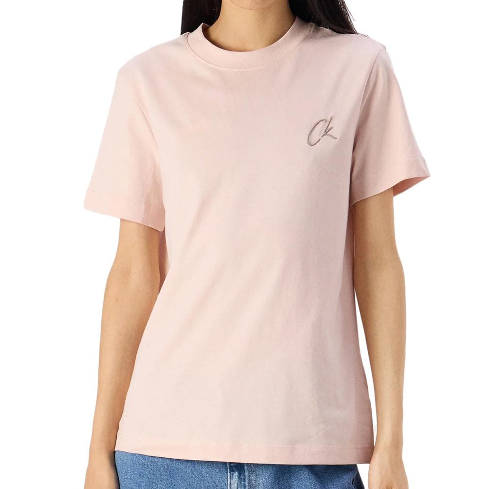T-shirt Rose Femme Calvin Klein Jeans Embroidered 1