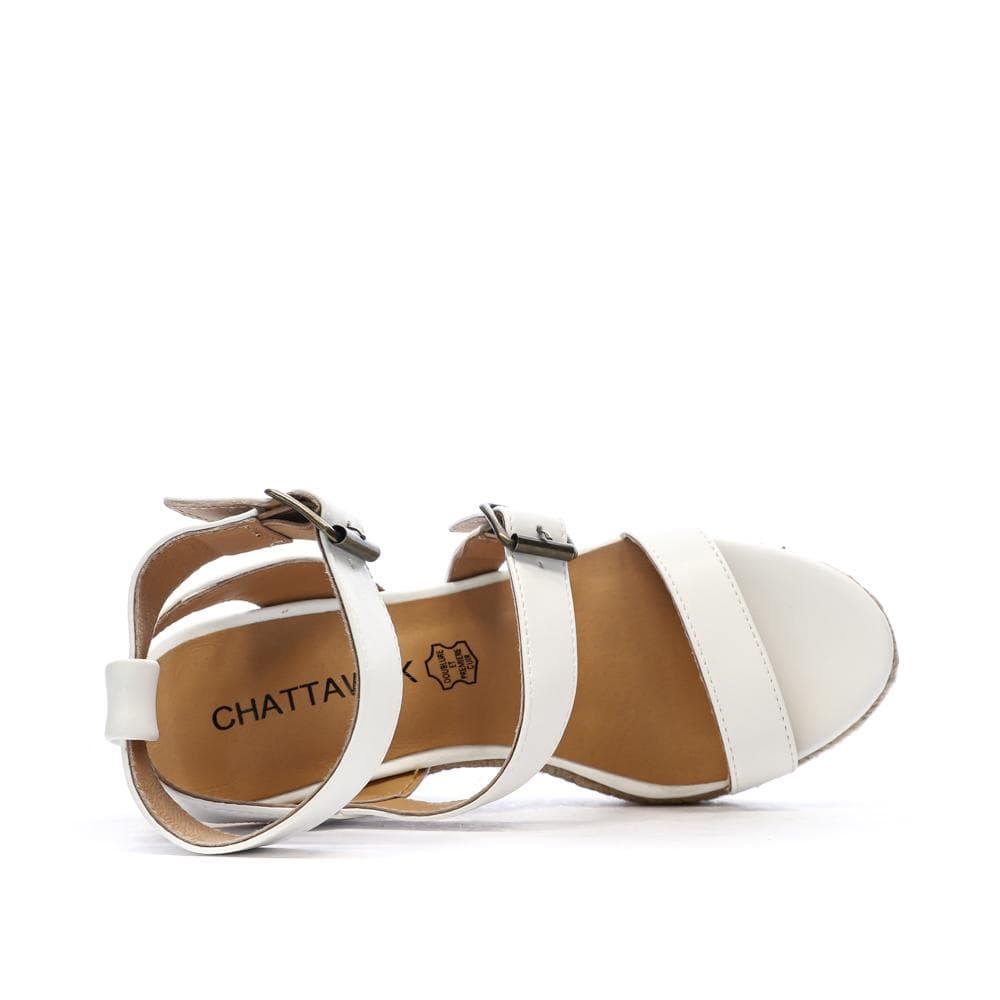 Sandales Compensée Blanches Femme Chattawak Summer Camel 4