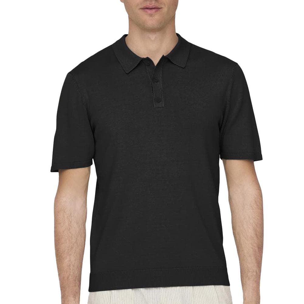 Polo Noir Homme Only & Sons Skyler 1