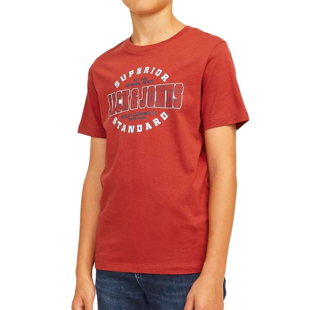 T-shirt Rouge Garçon Jack & Jones Logo 12258876 1