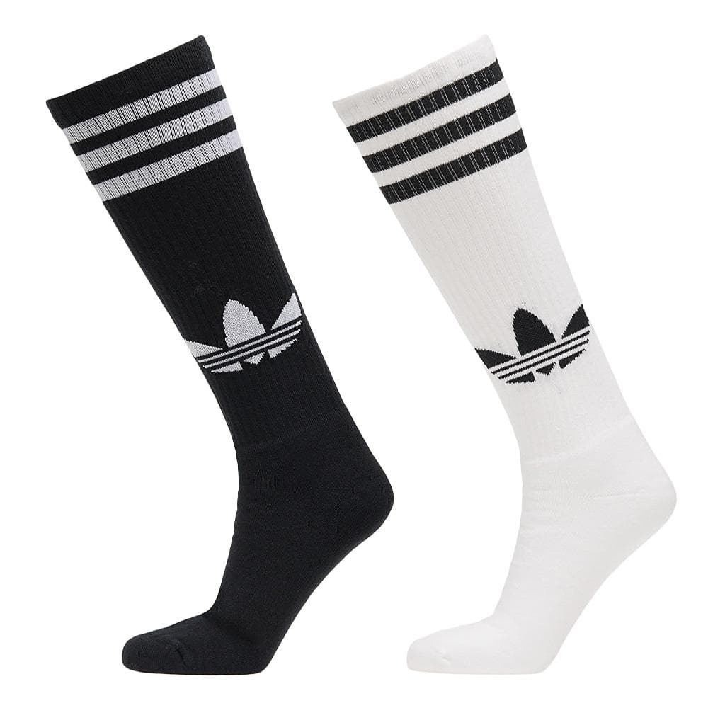 x2 Paires de Chaussettes Blanches/Noires Homme Adidas Knee Sock 1