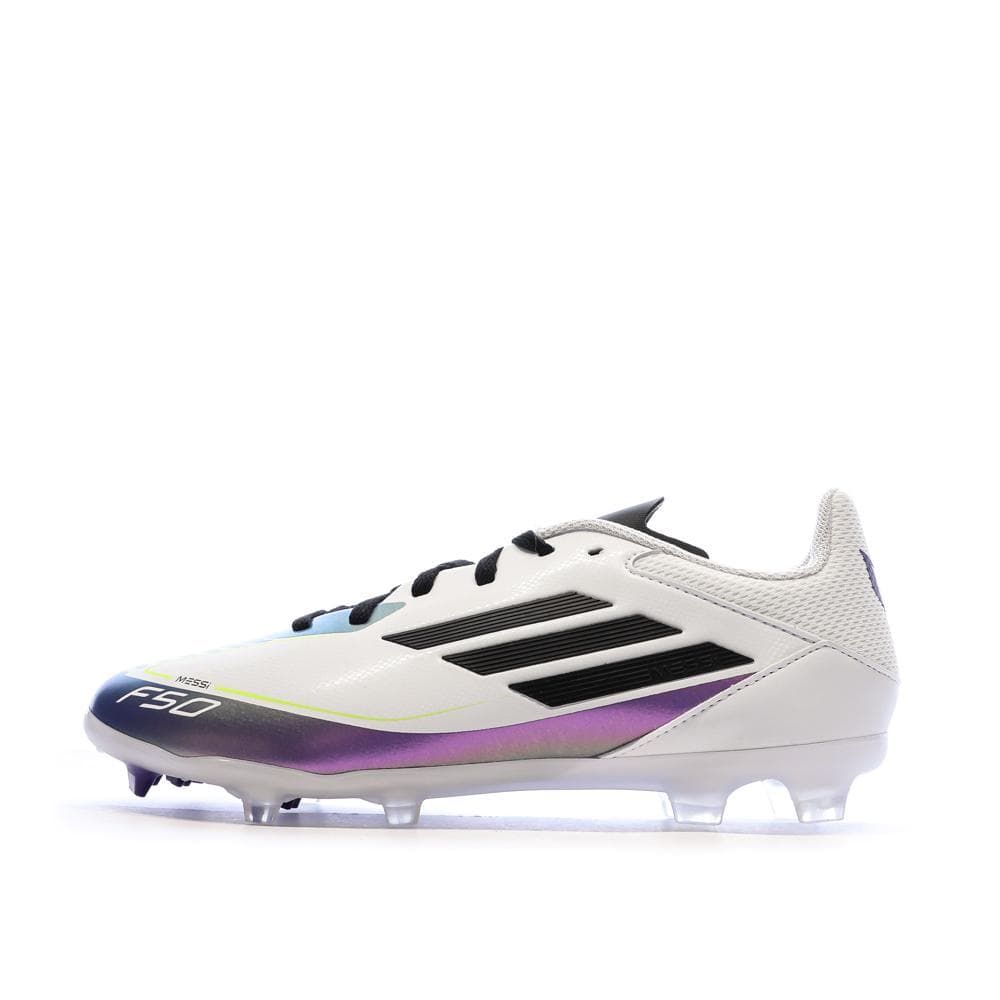 Chaussures de football Blanc/Noir/Violet Garçon Adidas F50 League Messi 1