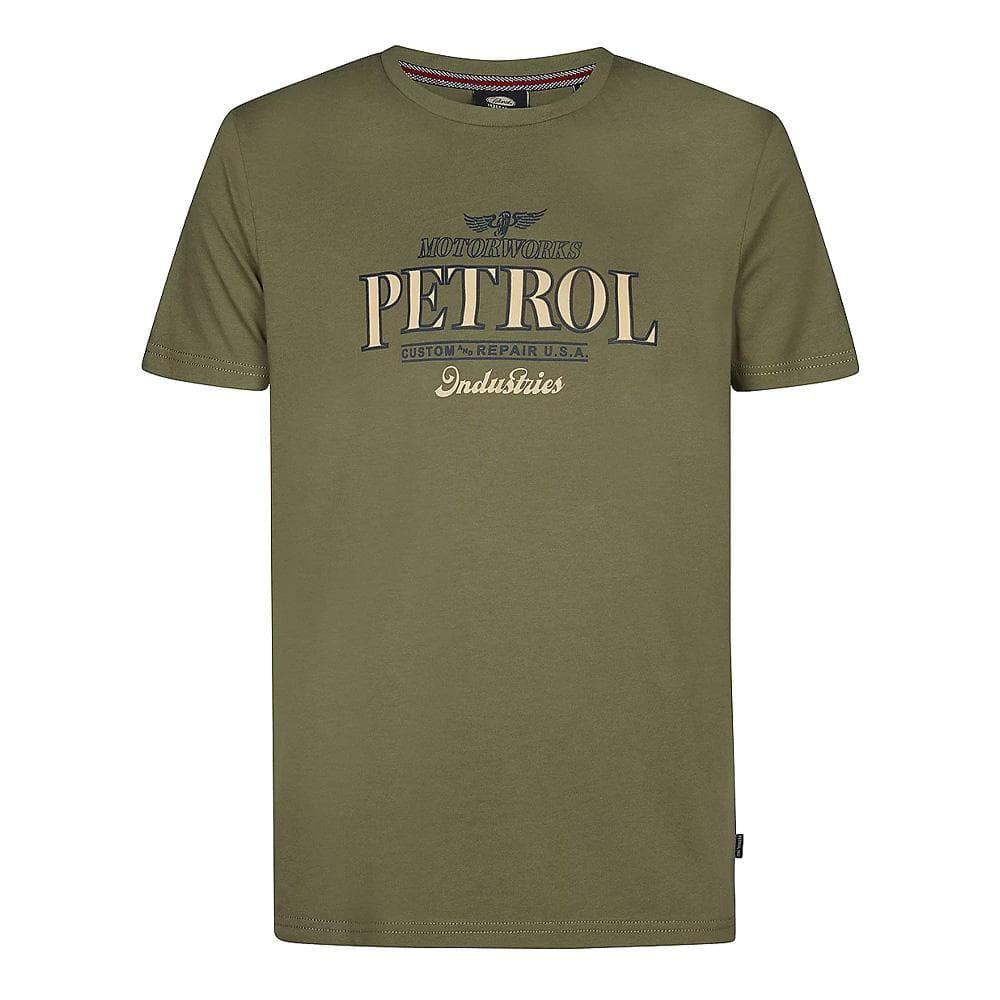 T-Shirt Kaki/Orange Homme Petrol Industries Classics 1