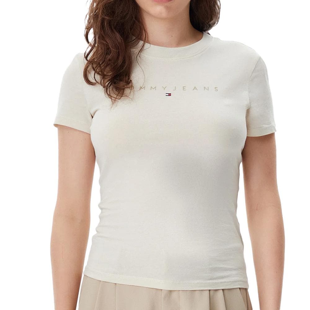 T-shirt Beige Femme Tommy Hilfiger Night Navy 1