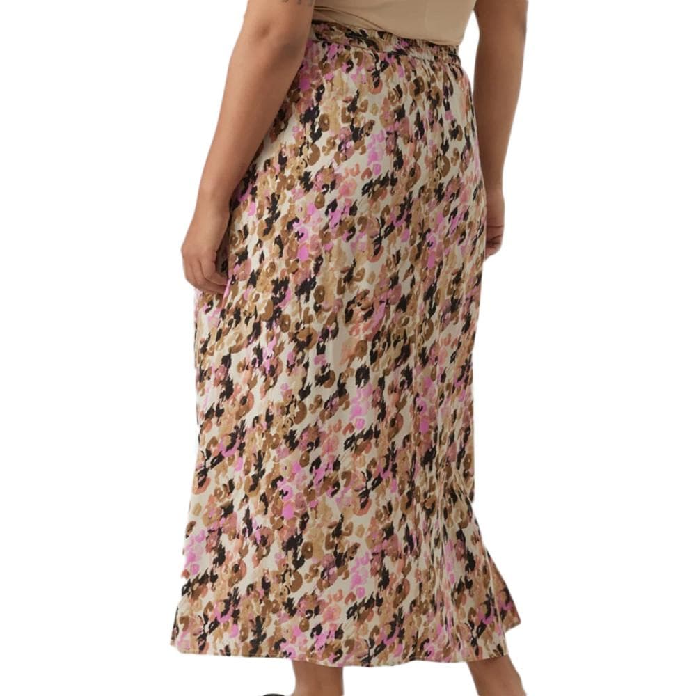 Jupe Longues Imprimé Beige/Rose Femme Vero CURVE Moda Measy 2