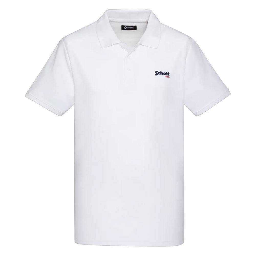 Polo Blanc Homme Schott PS0022 1