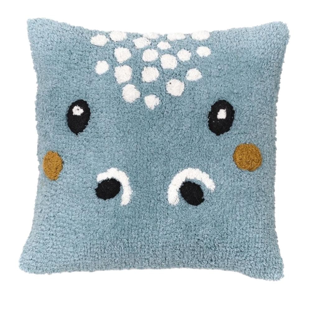 Coussin déhoussable tufté imprimé animalier FUNNY 1