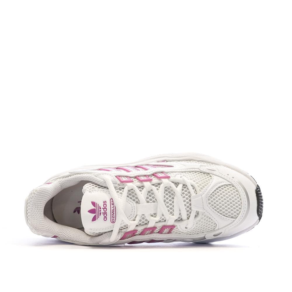 Baskets Blanches/Roses Femme Adidas Ozmillen 4
