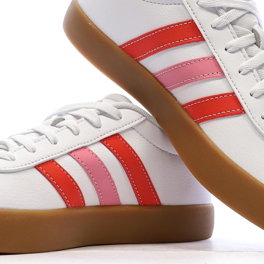 Baskets Blanc/Rose Femme Adidas Vl Court 3.0 K 7