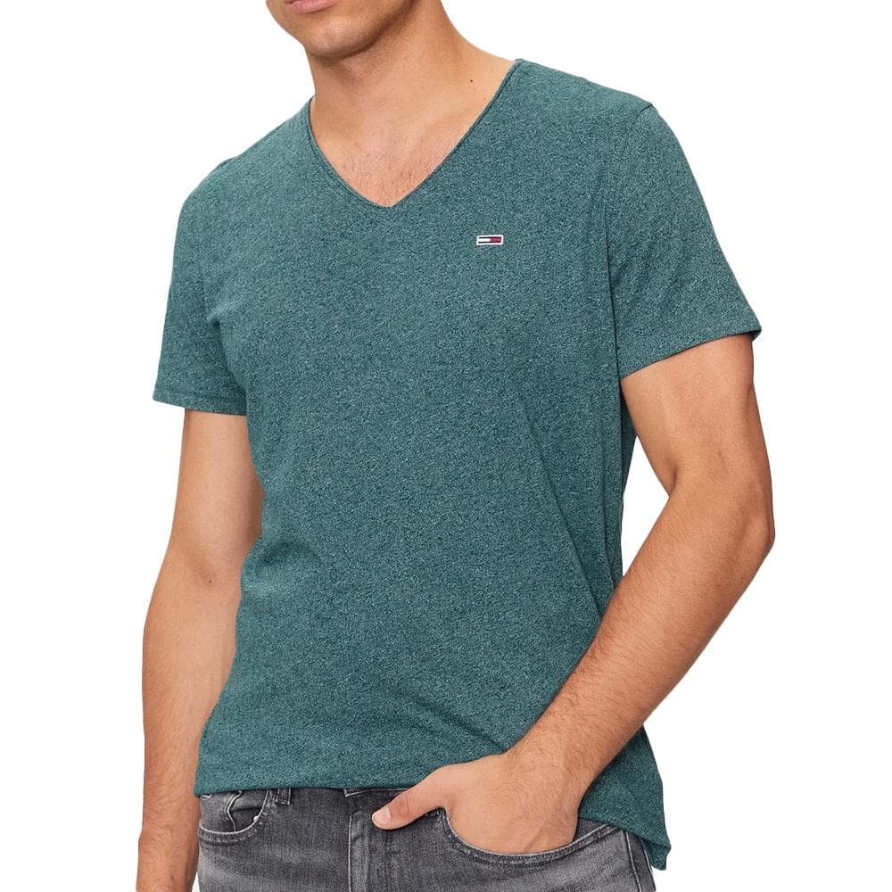 T-shirt Bleu Canard Homme Tommy Hilfiger Xslim Jaspe 1