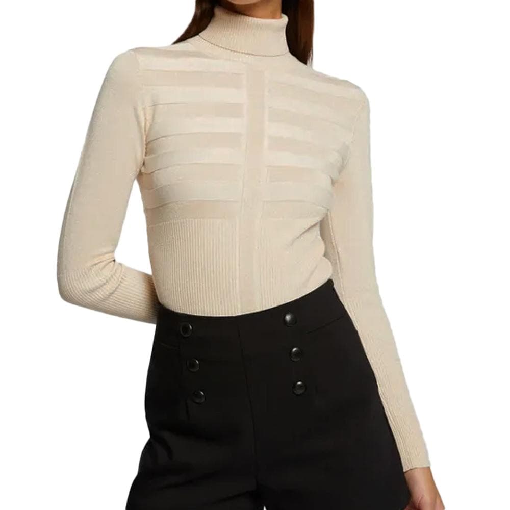 Pull Beige Brillant Rosé Femme Morgan Mentosa 1