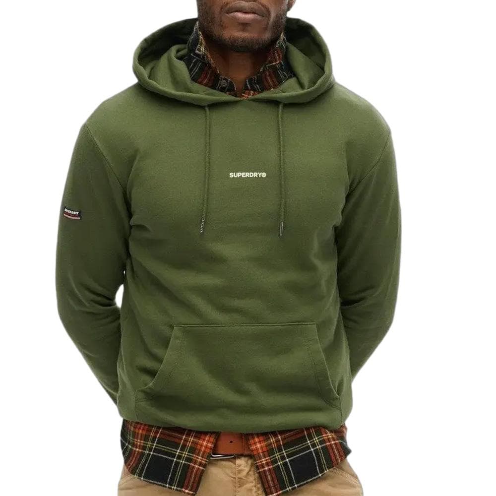 Sweat à Capuche Kaki Homme Superdry Plain Hood 1