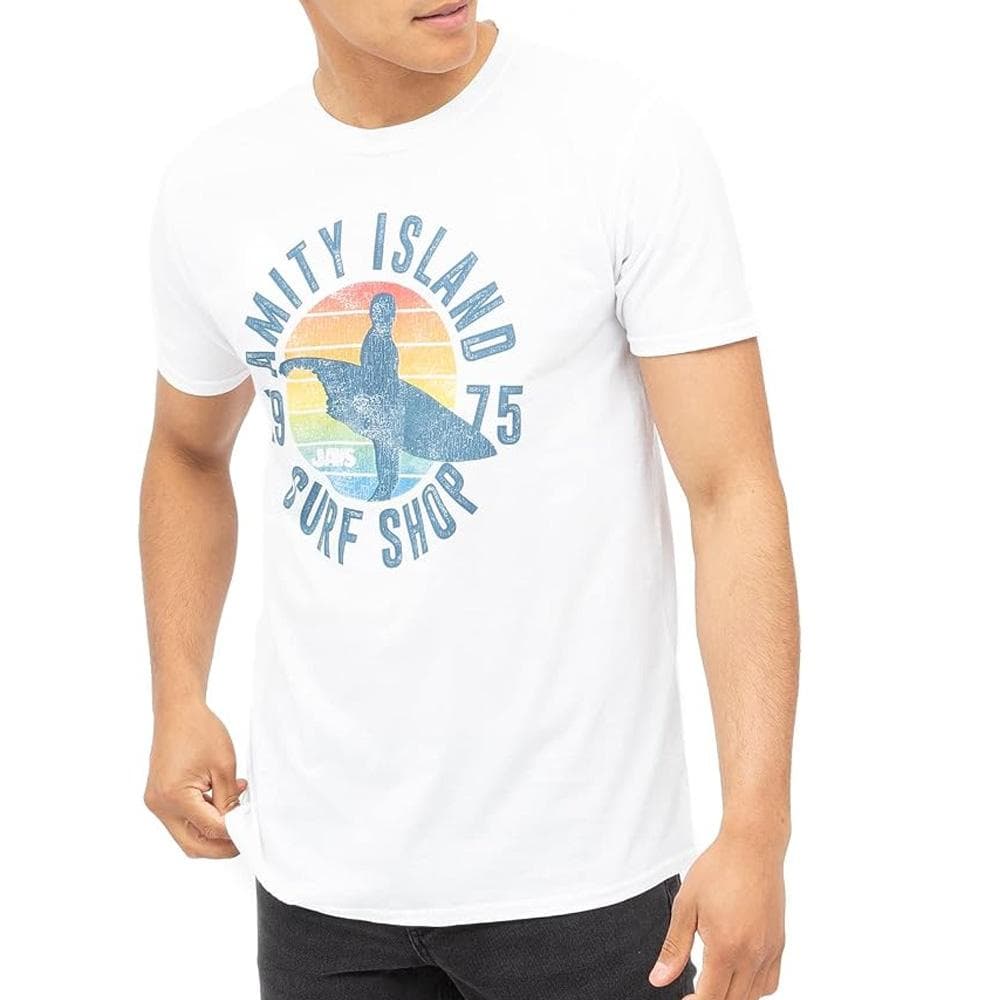 T-Shirt Blanc Homme Jaws Amity Surf Shop 2