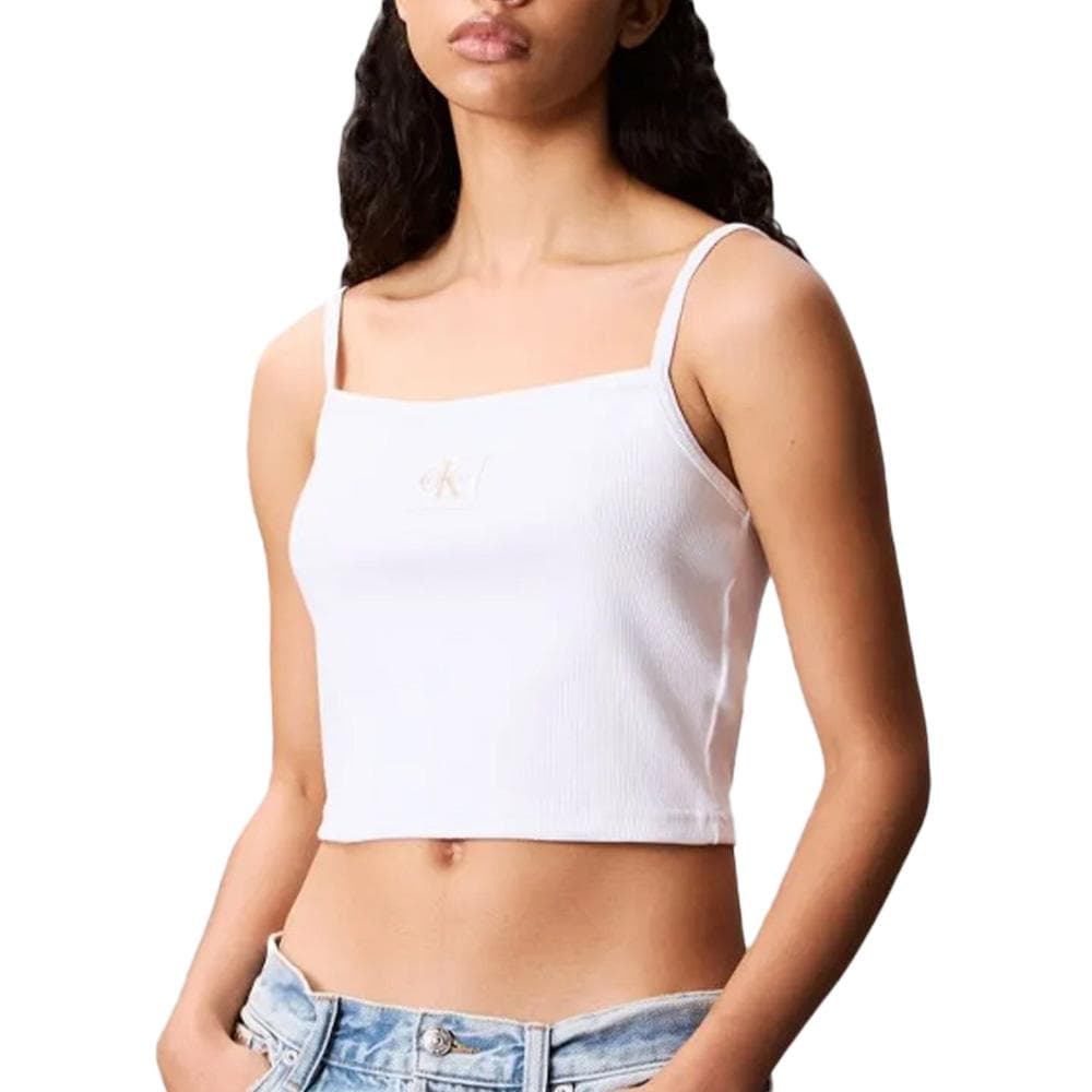 Débardeur Blanc Femme Calvin Klein Jeans A- Woven 1
