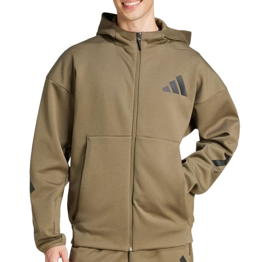 Sweat Zippé Marron Homme Adidas JD9600 1