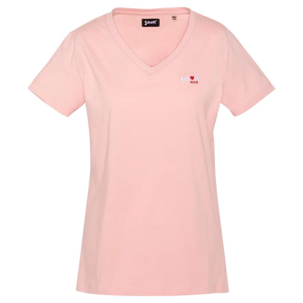 T-Shirt Rose Femme Schott TSBRODEDW 1