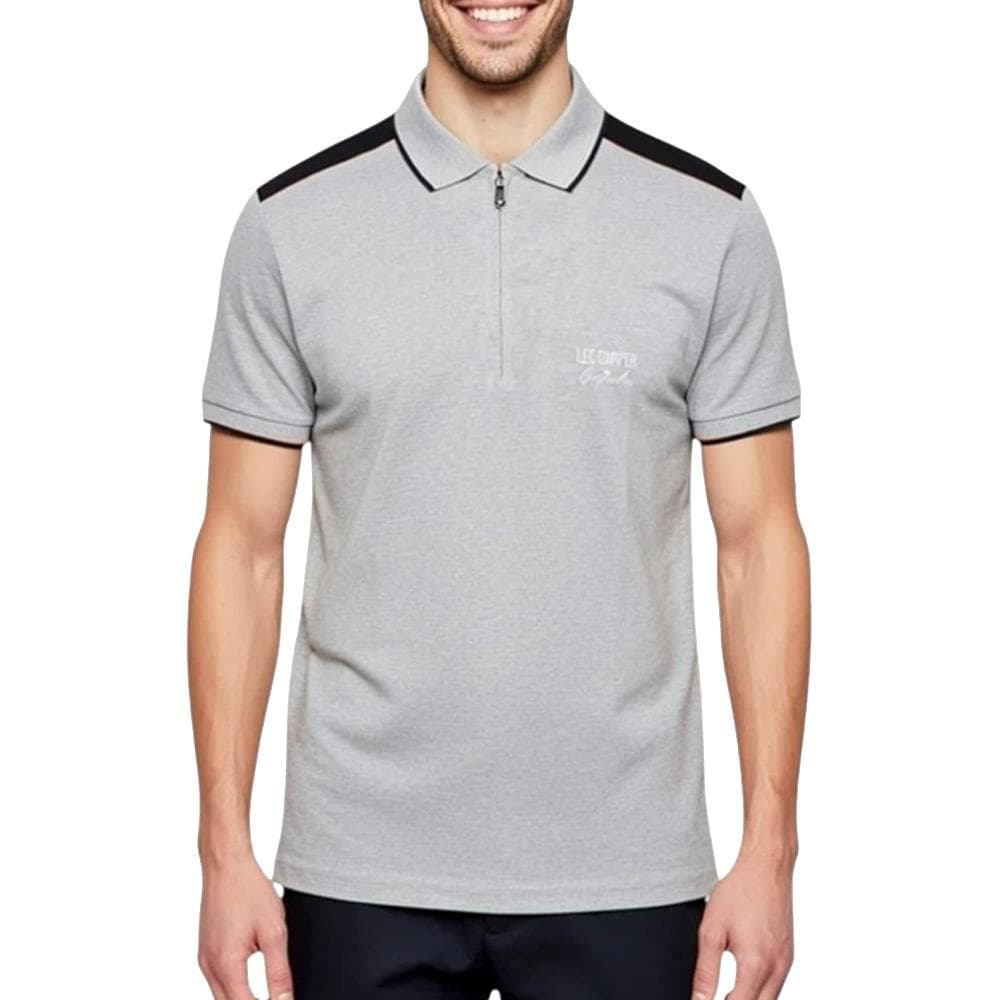 Polo Gris/Noir Homme Lee Cooper GLC2046 1