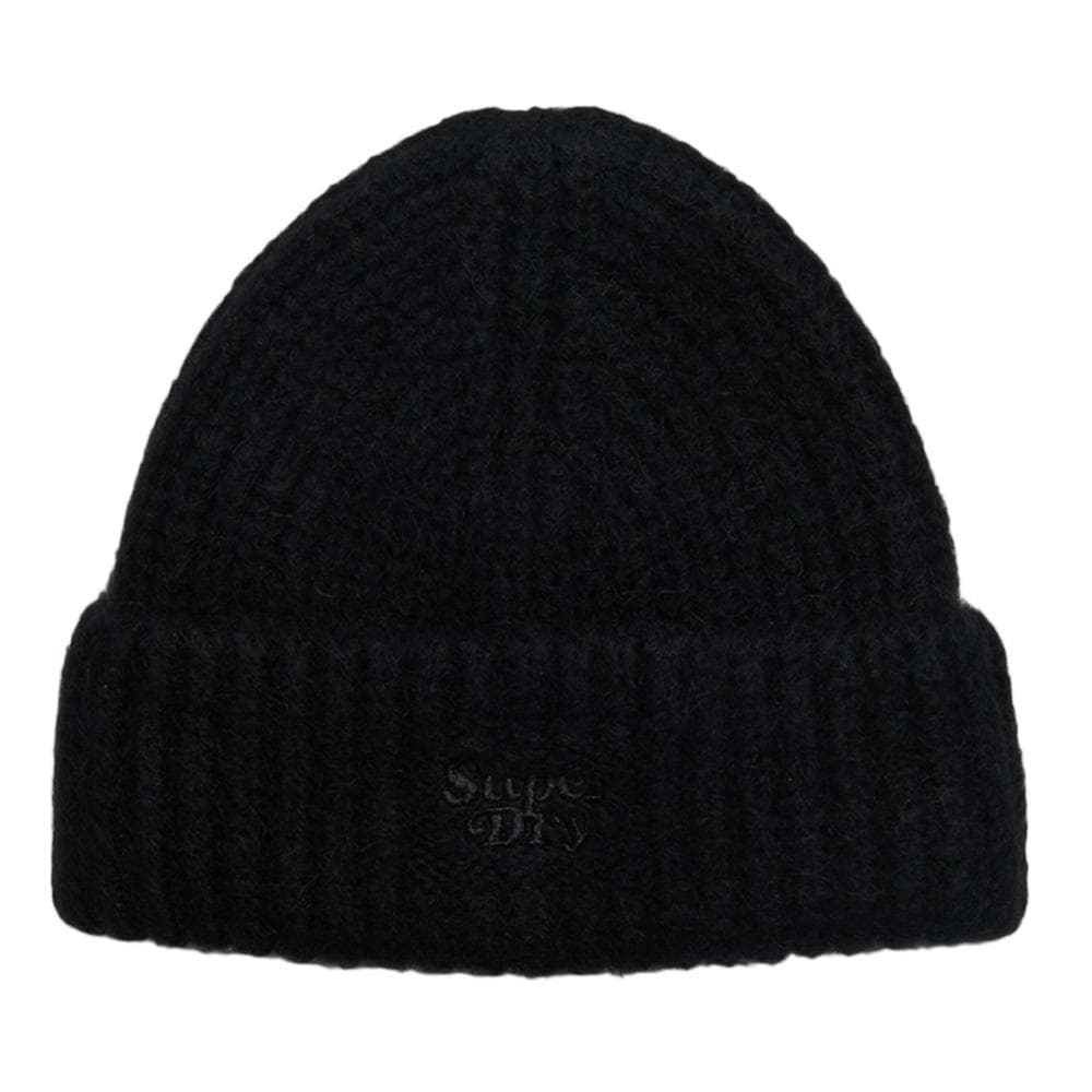 Bonnet Noir Femme Superdry Rib Knit Beanie 1