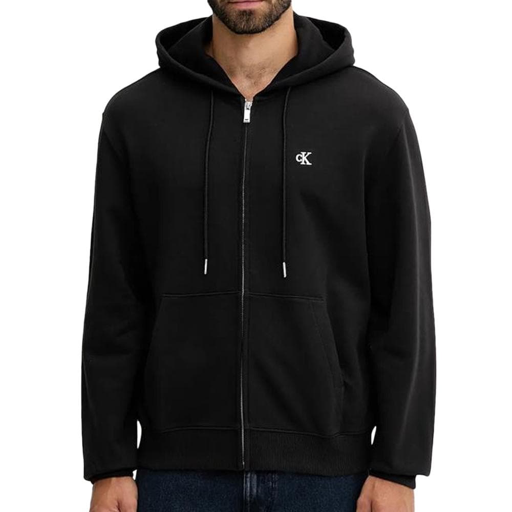 Sweat Zippé Noir Homme Calvin Klein Jeans Terry Monog 1