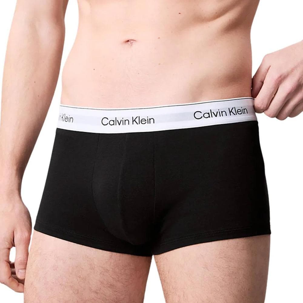 x3 Boxers Noirs Homme Calvin Klein Rise Trunk LV00NB4389 2