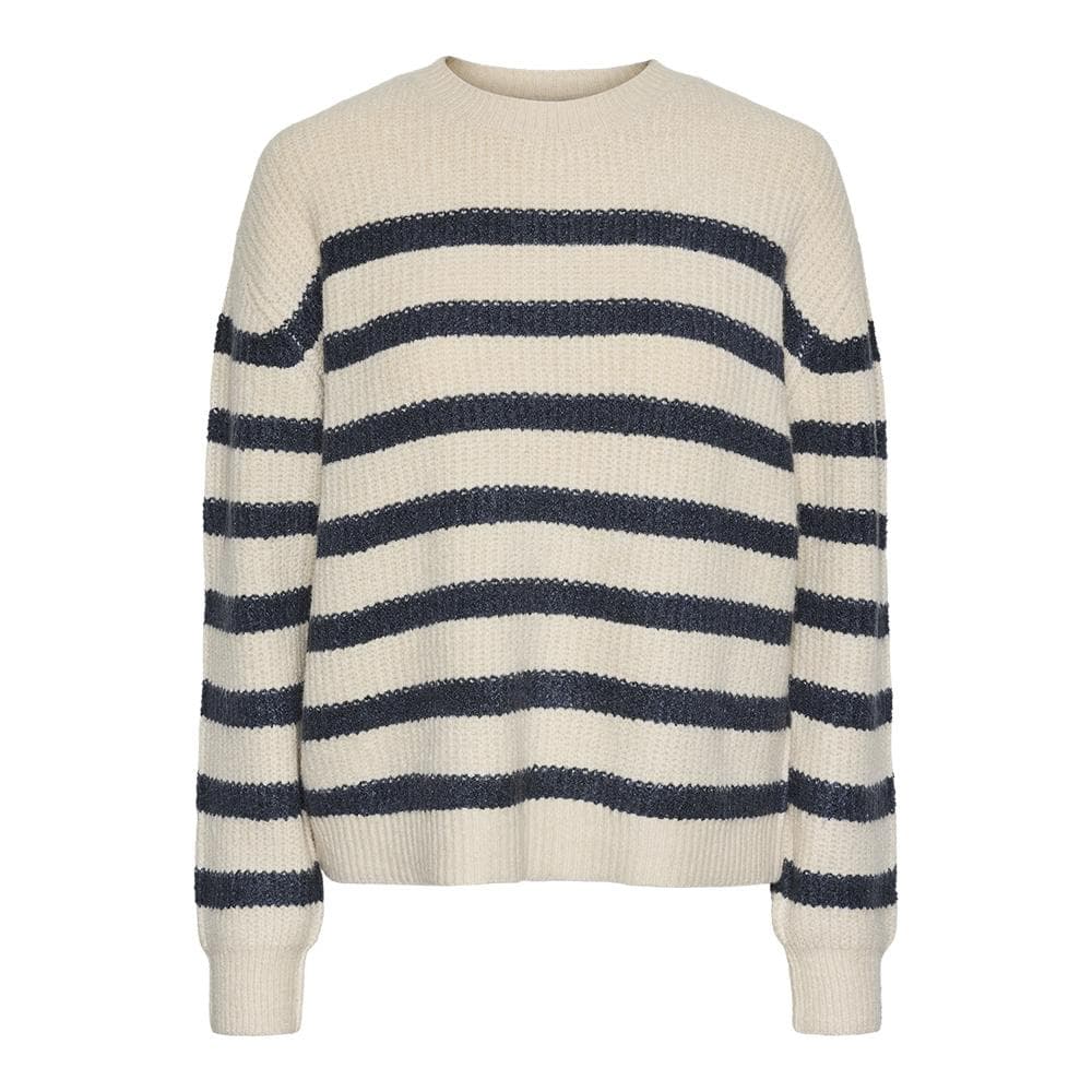 Pull Bleu/Blanc Femme Pieces Klara 1